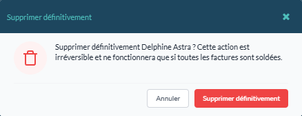 Fenêtre « Supprimer définitivement »