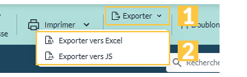 Menu « Exporter »