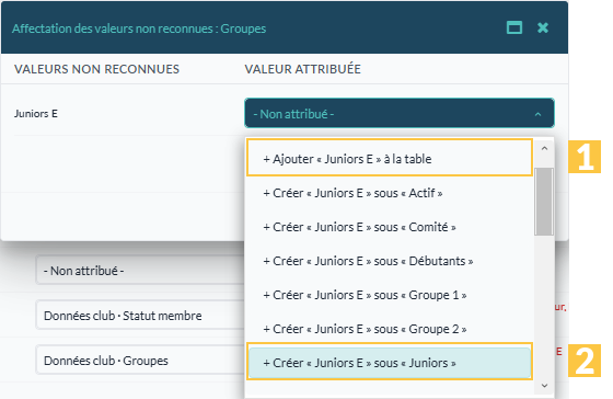 Correction des groupes non reconnus