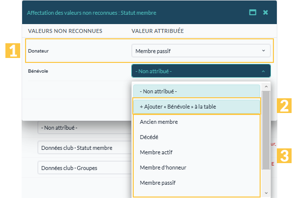Correction des statuts non reconnus