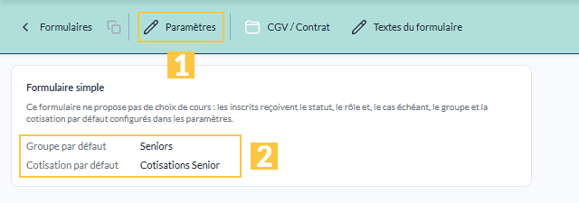 Éditeur d'un formulaire simple
