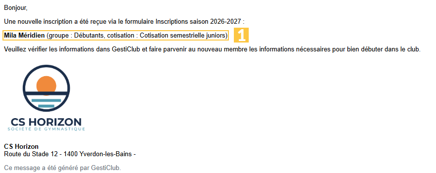 Notification aux responsables