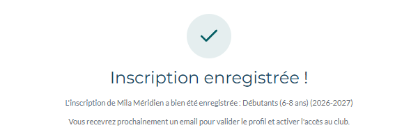 Page de confirmation