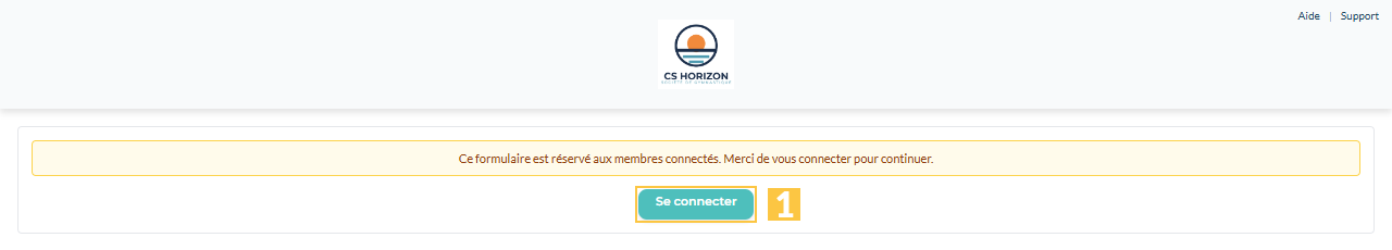 Formulaire privé vu par un visiteur non connecté