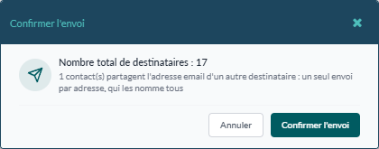 Fenêtre « Confirmer l'envoi »