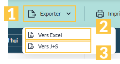 Le menu « Exporter »