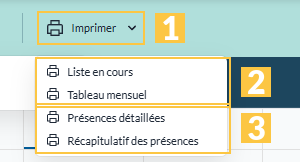 Le menu « Imprimer »