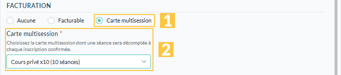 La facturation par carte multisession