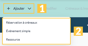Le menu « Ajouter »