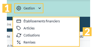 Le menu « Gestion »