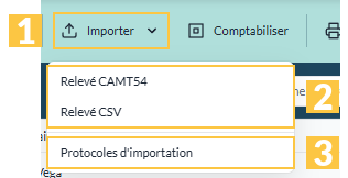 Le menu « Importer »