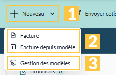 Le menu « Nouveau »