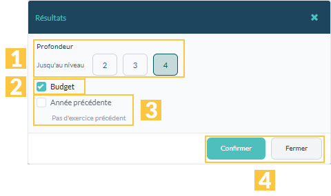 Les options du rapport « Résultats »