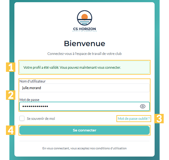 La page de connexion