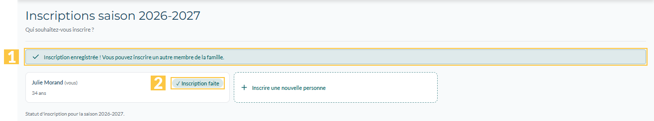 La confirmation de la réinscription